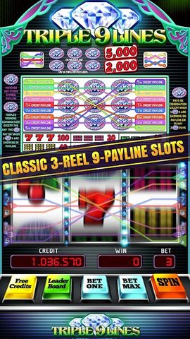 Screenshot 1: Triple 9 Lines Diamond Slots
