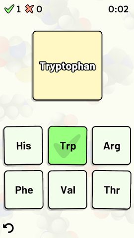 Screenshot 6: Amino Acid Quiz