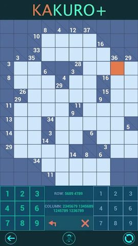 Screenshot 16: Kakuro Plus. Cross-Sums.
