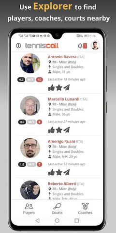 Screenshot 2: TennisCall: Tennis Player app