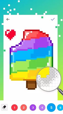 Screenshot 2: Draw Color by Number - Sandbox Pixel Art