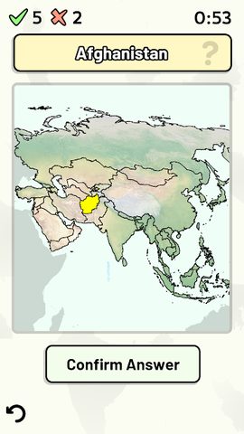 Screenshot 1: Countries of Asia Quiz