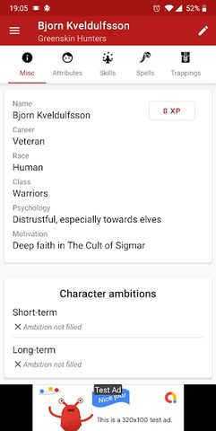 Screenshot 9: WFRP Master - Character sheets and GM tools for 4e