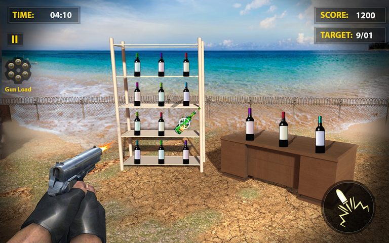 Screenshot 1: Ultimate Bottle Shooting Game: Gun Shooting Games
