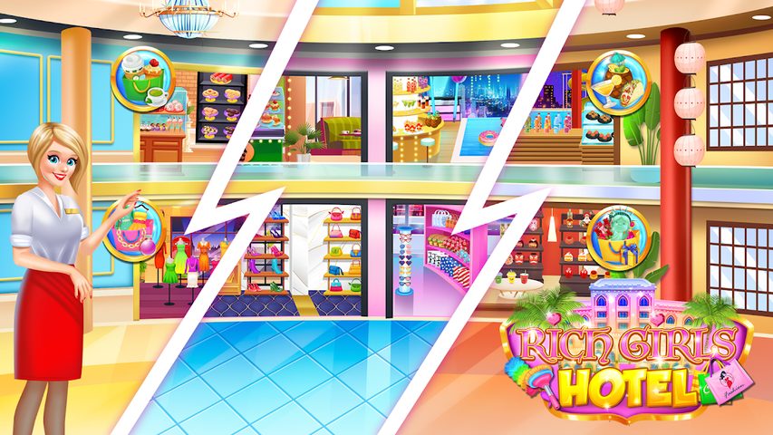 Screenshot 3: Rich Girls Hotel Shopping Game