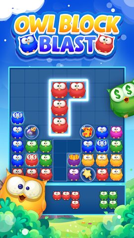 Screenshot 1: Owl Block Blast-Free Puzzle Games