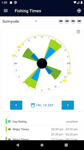 Screenshot 1: Fishing Times Free