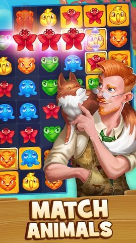 Screenshot 1: Animal Drop Safari - Match 3