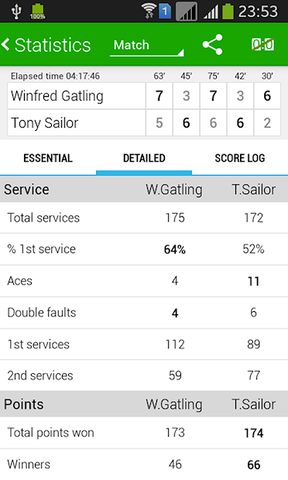 Screenshot 4: Tennis Math: score keeper and statistics tracker