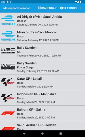Screenshot 11: Motorsport Calendar 2022