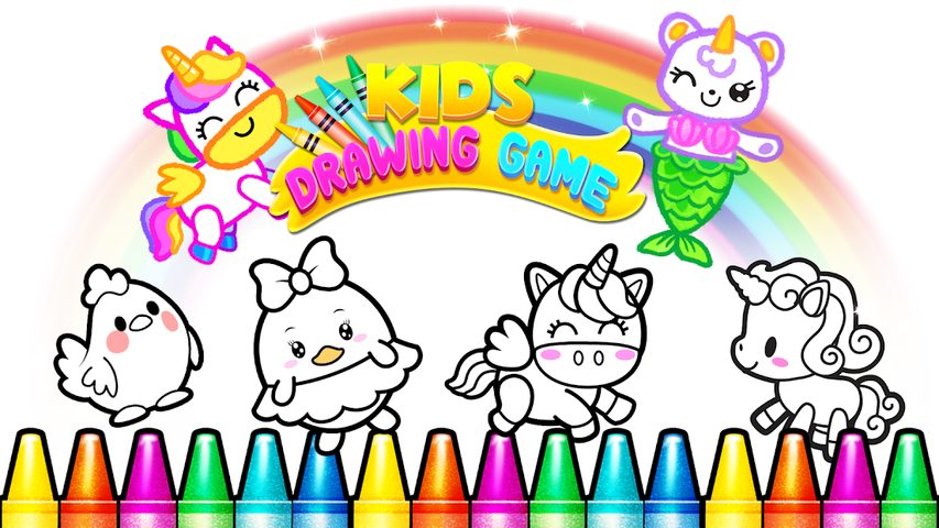 Screenshot 1: Rainbow Glitter Drawing Book