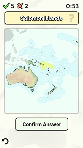Screenshot 1: Countries of Oceania Quiz