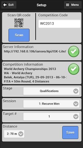 Screenshot 1: Ianseo Scorekeeper