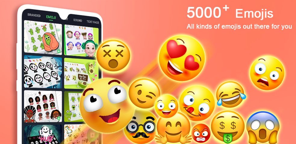 Screenshot 1: Emoji keyboard - Themes, Fonts