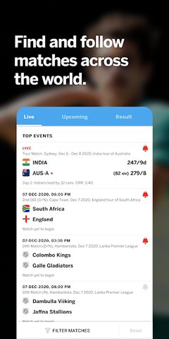 Screenshot 3: ESPNCricinfo - Live Cricket Scores, News & Videos