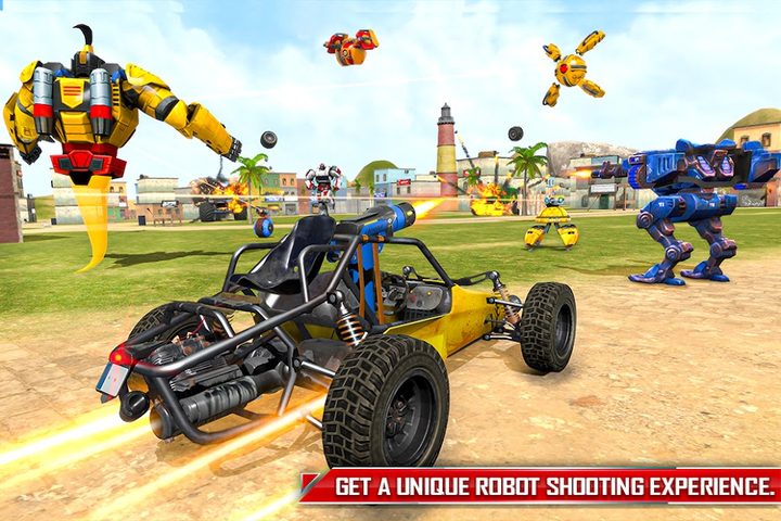 Screenshot 4: Flying Ghost Robot Car Game