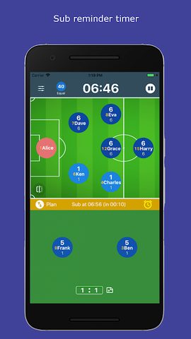 Screenshot 4: SubTime: playing time and sub tracking for coaches