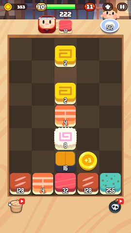 Screenshot 3: Sushi Drop : 2048 Merge Puzzle