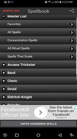 Screenshot 2: 5E Spellbook