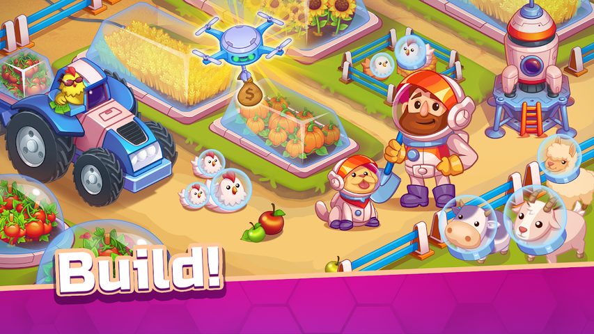 Screenshot 1: Idle Mars Colony: farm tycoon
