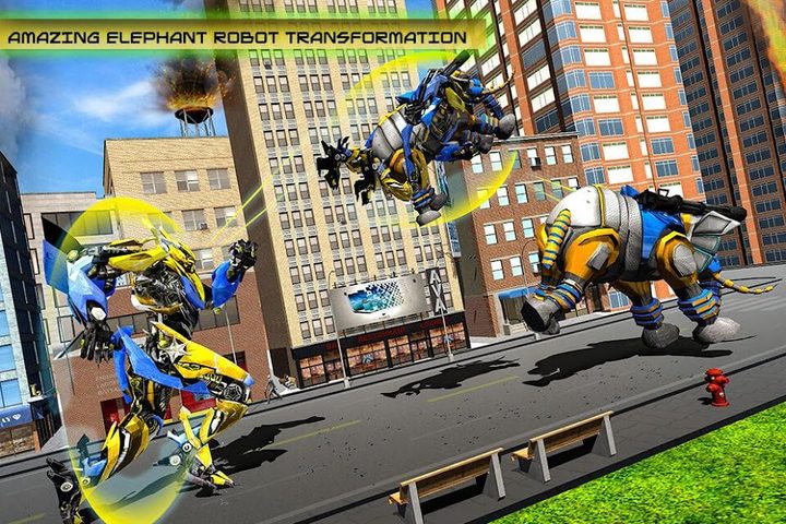 Screenshot 1: Elephant Vs Lion Robot Game