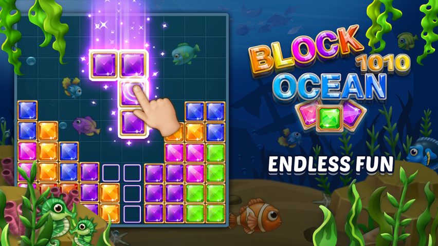 Screenshot 1: Block Ocean Puzzle 1010