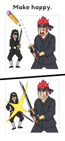 Screenshot 4: Draw Happy Ninja - Brain free drawing puzzle games