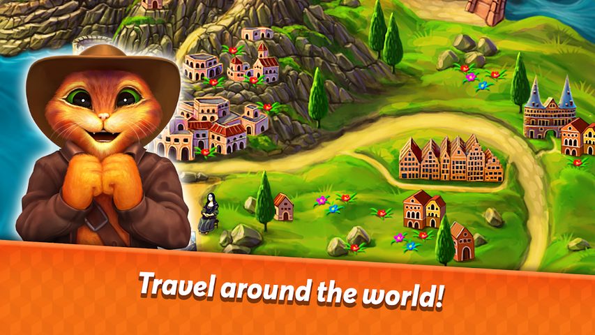 Screenshot 2: Indy Cat 2: Match 3 free game - jigsaw, puzzles
