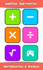 Screenshot 1: Math Games, Learn Add, Subtract, Multiply & Divide