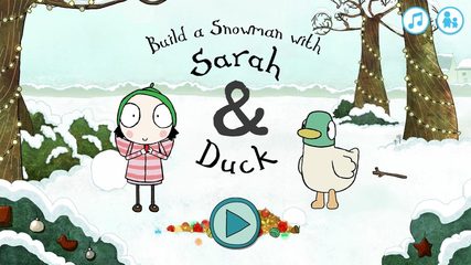 Screenshot 1: Sarah & Duck: Build a Snowman