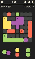 Screenshot 1: D7: pack the colored Dominoes per 7. Free game.