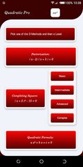Screenshot 1: Quadratic Math Game