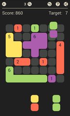 Screenshot 2: D7: pack the colored Dominoes per 7. Free game.