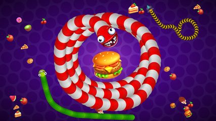 Screenshot 1: Snake vs Worms: Fun .io Zone