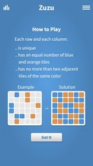 Screenshot 3: Zuzu · Binary Puzzle Game
