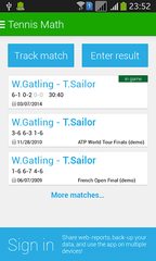 Screenshot 1: Tennis Math: score keeper and statistics tracker