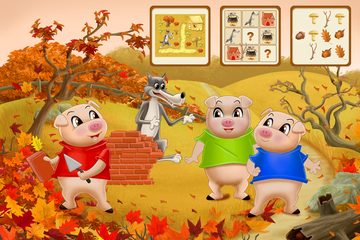 Screenshot 1: Three Little Pigs - Fairy Tale with Games