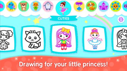 Screenshot 1: Bini Kids Drawing Games for Girls! Toddlers Apps!