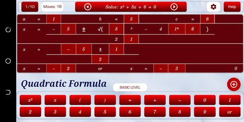 Screenshot 8: Quadratic Math Game