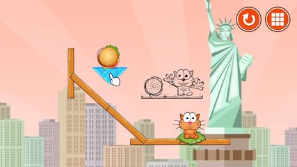 Screenshot 1: Hungry cat: physics puzzle game