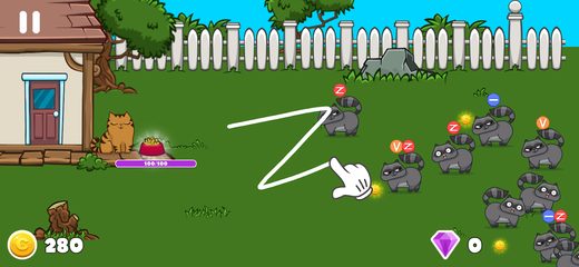 Screenshot 1: Cats vs Raccoons