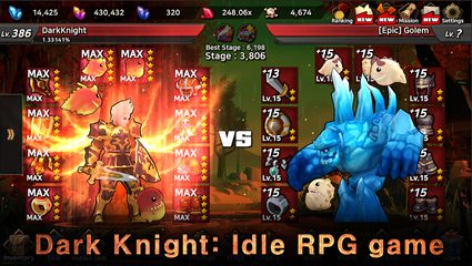 Screenshot 1: Dark Knight : Idle RPG game
