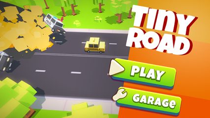 Screenshot 1: Tiny Road - Arcade cars with crazy powers