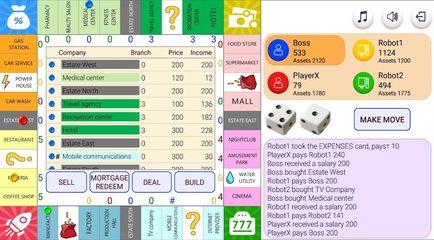 Screenshot 1: Monopolist Business Dice Board