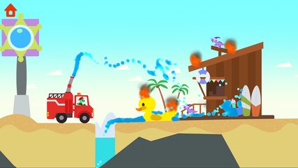 Screenshot 3: Dinosaur Fire Truck: for kids