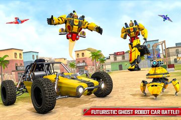 Screenshot 1: Flying Ghost Robot Car Game