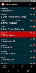 Screenshot 1: Racing Calendar + Ranking 2022