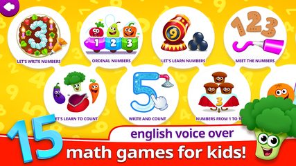 Screenshot 1: Funny Food 123! Kids Number Games for Toddlers