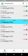 Screenshot 1: E Racing Calendar 2021