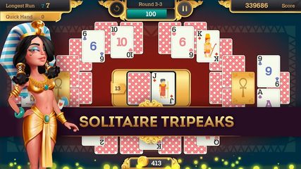 Screenshot 1: Cleopatra Solitaire TriPeaks